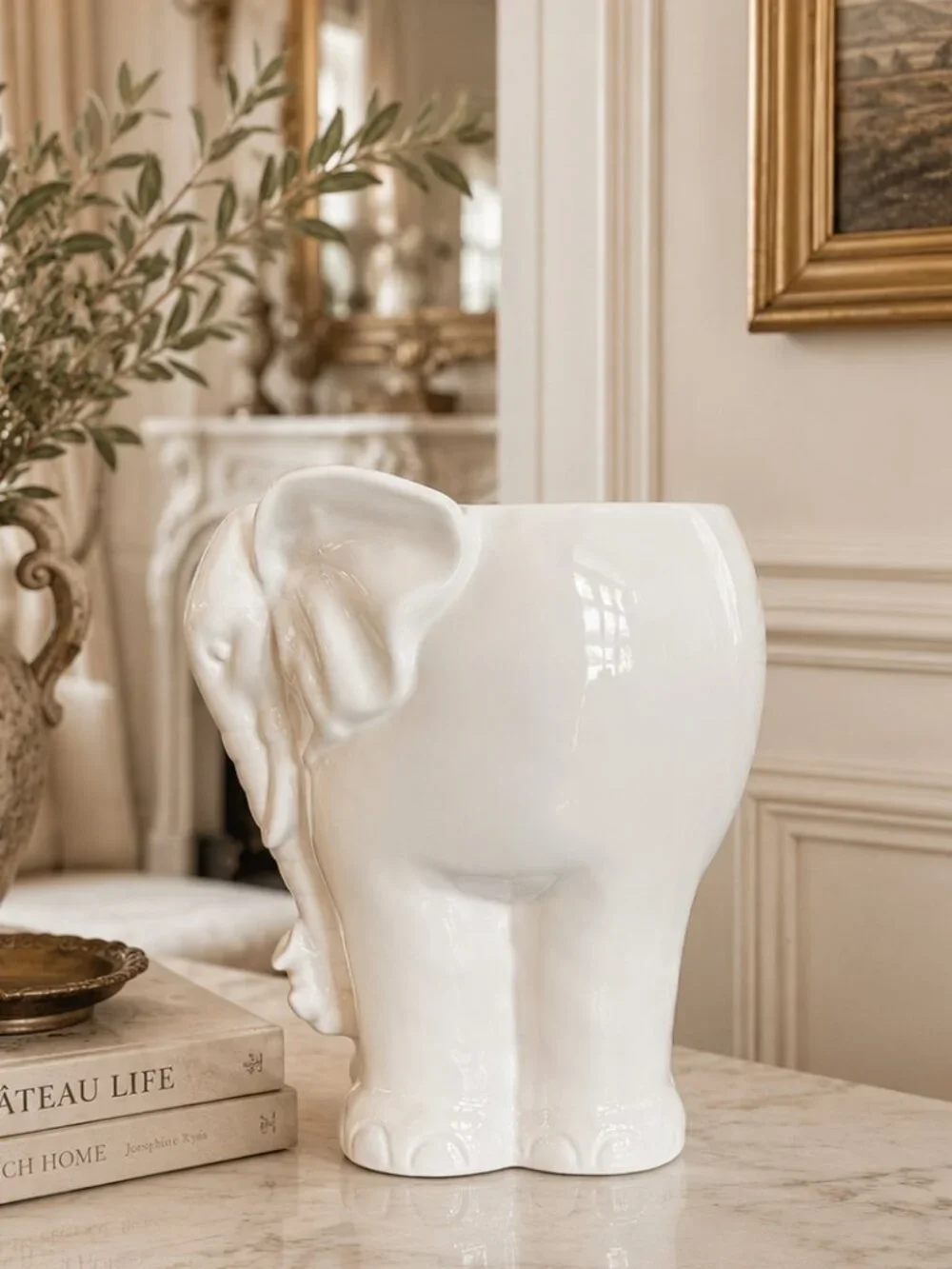 Vintage Charming Ceramic Elephant Planter